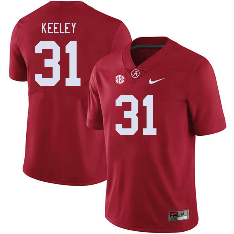 Men #31 Keon Keeley Alabama Crimson Tide College Footabll Jerseys Stitched Sale-Crimson